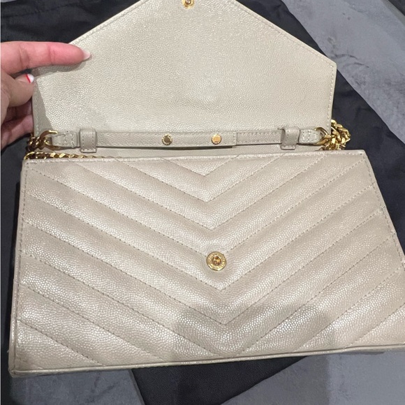 YSL cassandre flap large wallet on chain beige - Picture 8 of 16